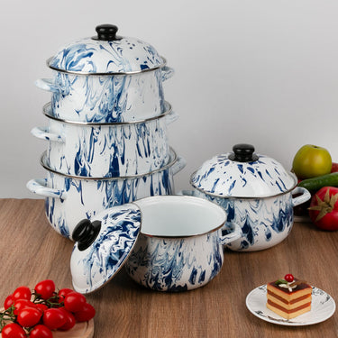 Enamel Casserole Cookware Collection: 5 Pot Sizes to Suit Every Need